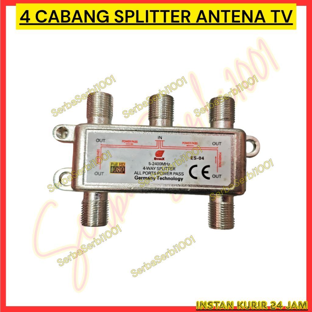 SPLITTER ANTENA TV 4 CABANG / 4 WAY SPLITTER TV / CABANG ANTENA