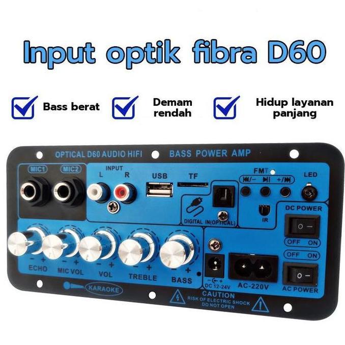 D60/D50/D10 Amplifier Board Audio Bluetooth USB Radio TF FM DIY Subwoofer Karaoke Power Stereo Bass 