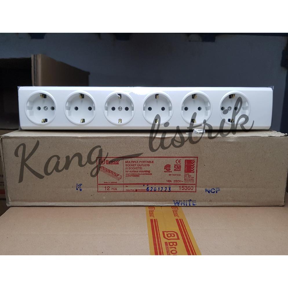 BROCO 15360 STOP KONTAK 6 LUBANG BROCO 15360 / TERMINAL BROCO 6LUBANG 15360