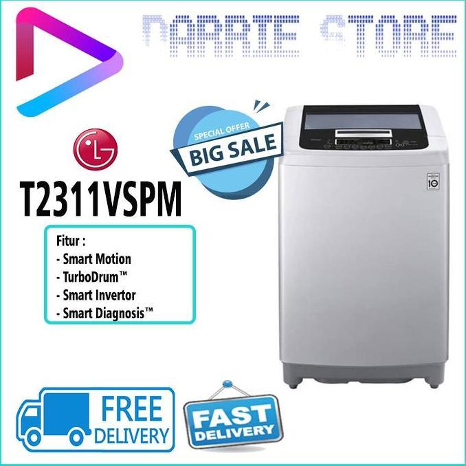 Allthebest- LG T2311VSPM MESIN CUCI TOP LOADING WASHER T-2311VSPM T2311 2311VSPM