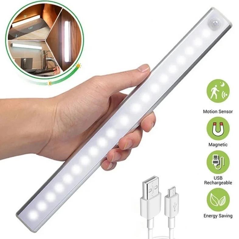 Strip LED lampu sensor tubuh manusia/lampu malam sensor gerak magnetik/lampu koridor lemari dapur