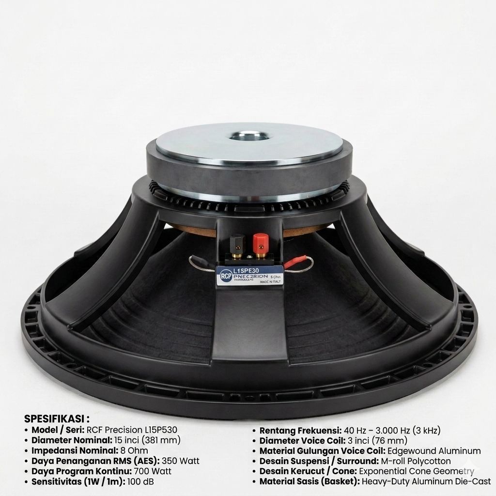 Speaker RCF L15P530 – Komponen Woofer 15 Inci Professional High-Power Mid-Bass VC 3 Inch