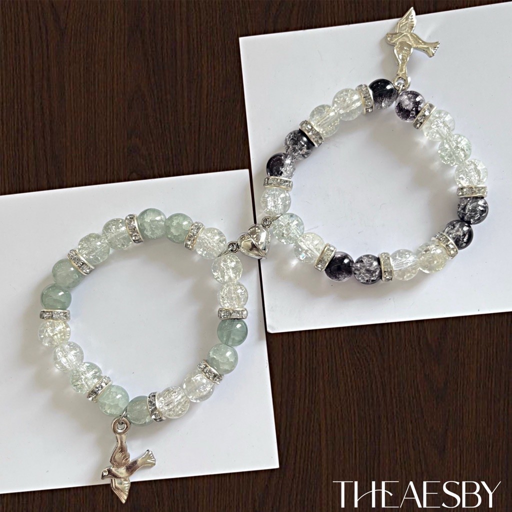 (TANPA PO) GELANG BEADS DOVES MAGNET, COUPLE DOVES HINDIA, BRACELET HINDIA, GELANG TALI HINDIA, GELA