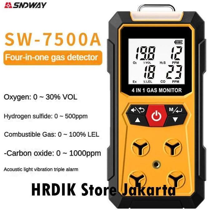 Gas Detector Sndway SW-7500A CO H2S O2 EX 4in1 Combustible LEL Sensor SW7500A Detektor Monitor SW-75
