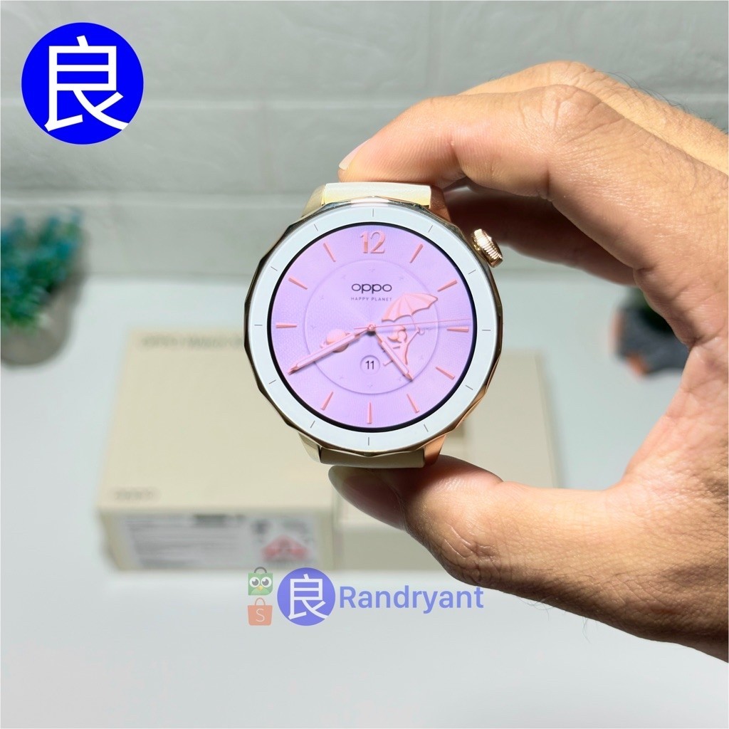 Oppo Watch X2 Mini 43mm Glimmer Gold White Leather Garansi Resmi Indo Fullset Ori Mulus Like New Bek