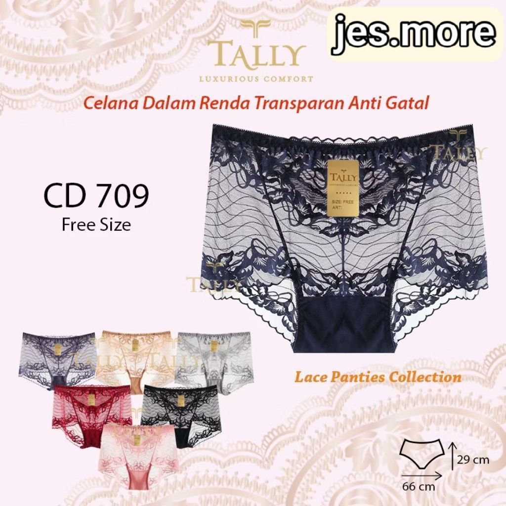 Tally 709 CD Celana Dalam Renda Transparan Jumbo Bigsize Fit XXL - XXXL