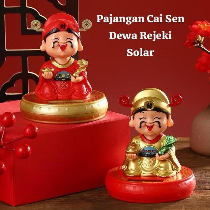 (Good) Patung Caisen Dewa Rezeki Solar / Patung Solar Cai Sen Dewa Rezeki Dashboard Mobil buddha
