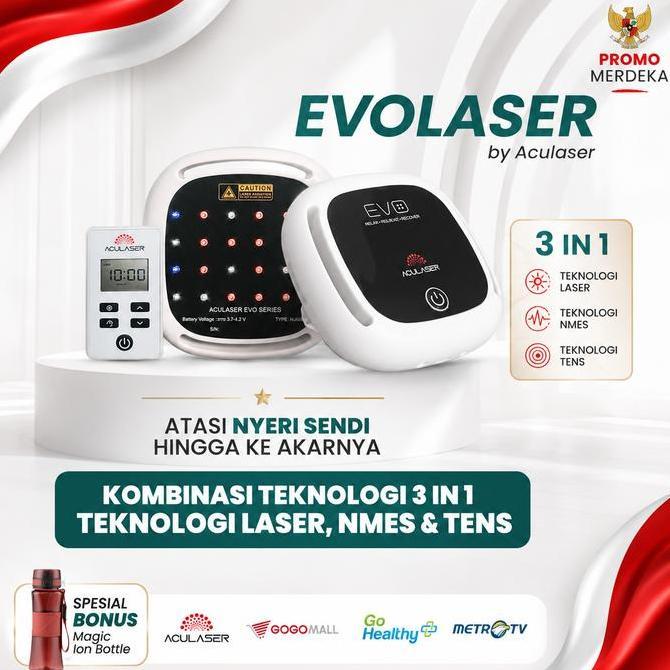 Ditafiraa45 - EVOLASER Alat Terapi Laser Kesehatan Portable 24 Titik Mata Laser 3 In 1 Laser + Tens 
