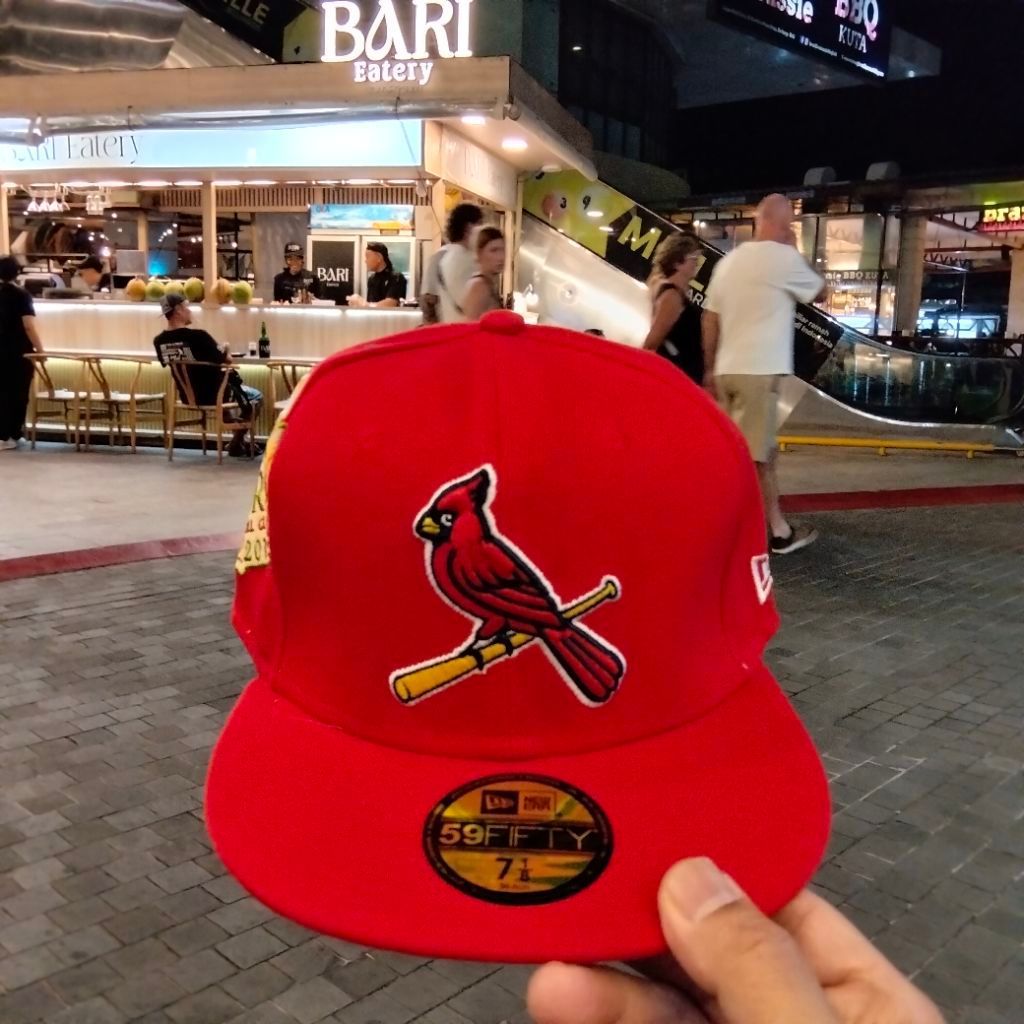Topi Baseball 59FIFTY Merah Logo Bird Merah Model Fitted 7 1/8