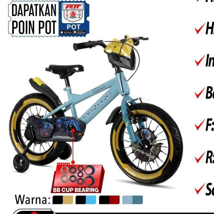 SEPEDA ANAK BMX 12 16 INCH MAZARA 2236 -3 BAN JUMBO 3.0