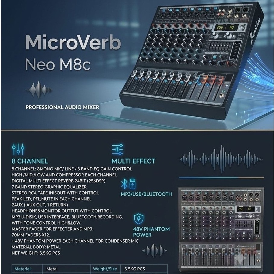 Mixer Microverb Neo M8 Kompressor Original microverb neo m8 channel