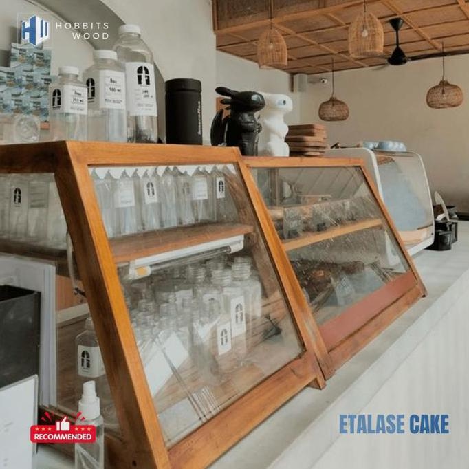ETALASE KUE / ETALASE KAYU ESTETIK / ETALASE MAKANAN / ETALASE CAFE