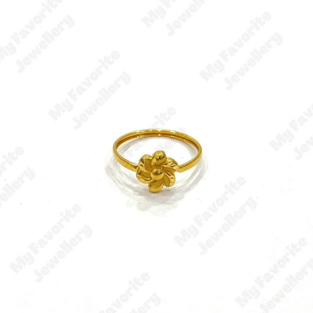 Cincin Bunga Kristal Uk22 Cincin Emas Asli Kadar 875 20K
