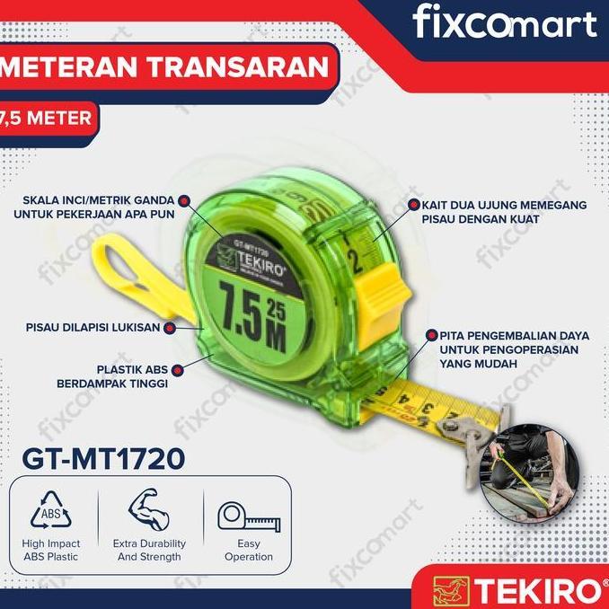 [] Tekiro Meteran Transparan 7.5 m / Tekiro Meteran 7.5 m
