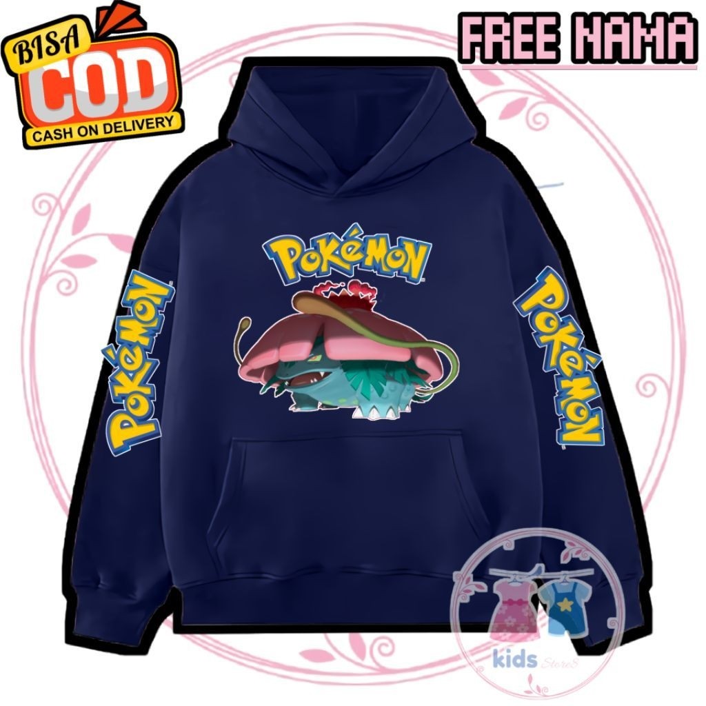 Jaket Anak Hoodie Anak Jaket Hoodie Anak POKEMON Vanusaur Jaket Hoodie Sweater Anak POKEMON LEGENDAR