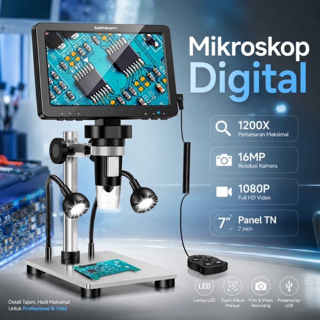 Mikroskop Digital 16MP G1200 Microscope Servis Taffware