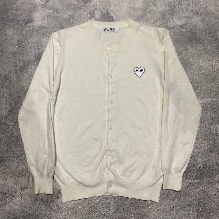 Cardigan play cdg comme des garcons cream colour mulus