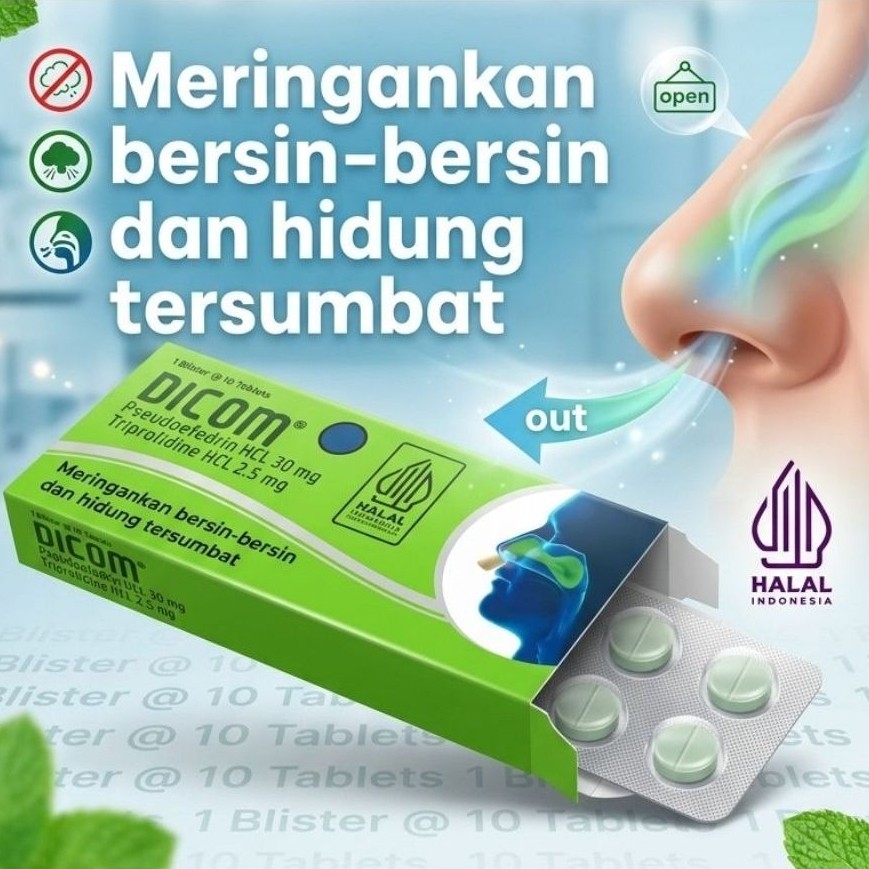 Dicom Tablet - Meringankan Bersin dan Hidung Tersumbat