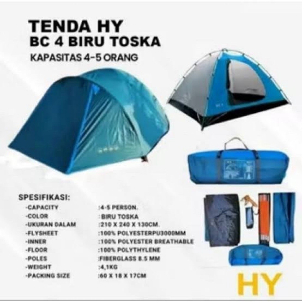 TENDA MUAT 2 ORANG - TENDA DOUBLE LAYER - WATERPROOF - TENDA COMPAS 2P FRAME ALLOY - TENDA MUAT 4 OR