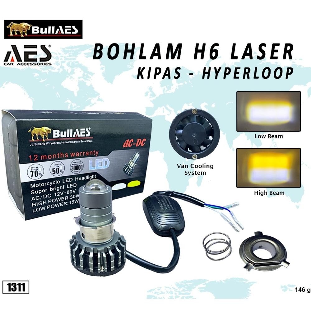 Lampu Led Laser Headlamp H6 H4 Hyperloop AC DC BULLAES