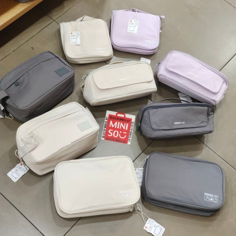 MINISO Koleksi Travel Bag MINISO GO Series (Compartments Toiletry Bag / Large Storage Bag / Storage 
