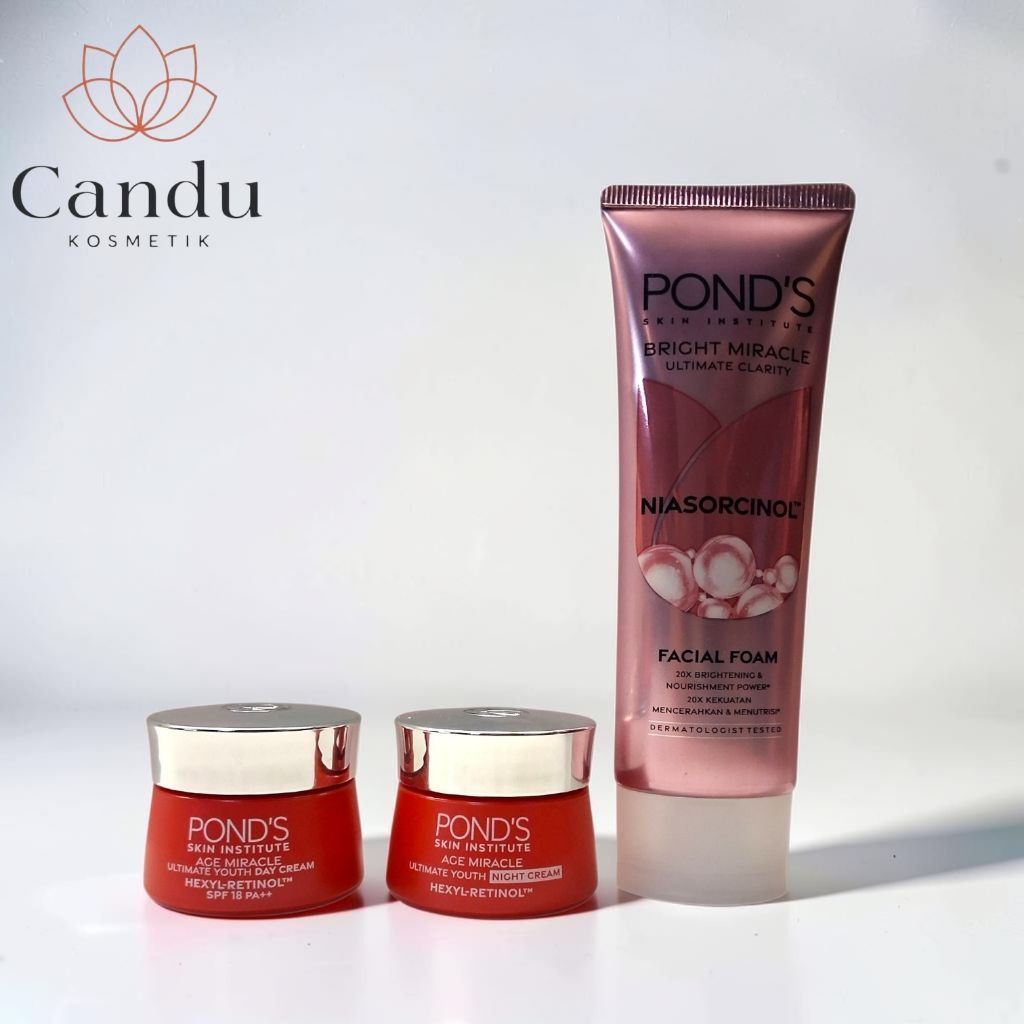Paket Ponds 3in1 Cream Siang Cream Malam Dan Facial Foam