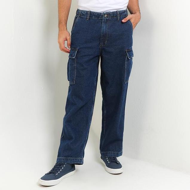 Hush Puppies Celana Jeans Cargo Pria PL ZOLA Blue MF29608BLU