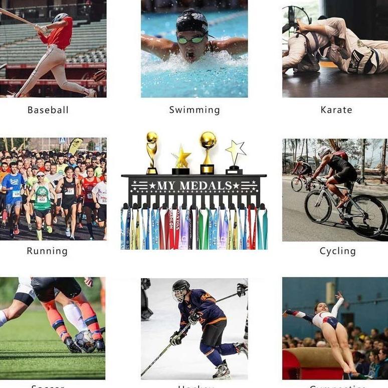 Rak Piala Aesthetic Rak Untuk Piala Rak Dinding Untuk Piala Gantungan Mendali 2in1