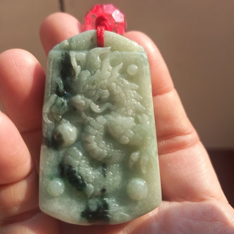 Green Dragon Myanmar Jade tassel