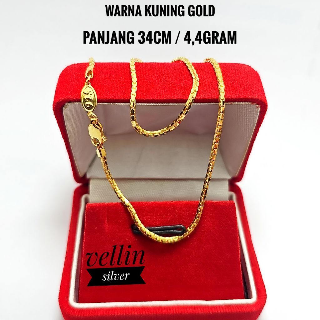 Kalung Anak Italy Santa Perak 925 Lapis Emas Kuning Gold