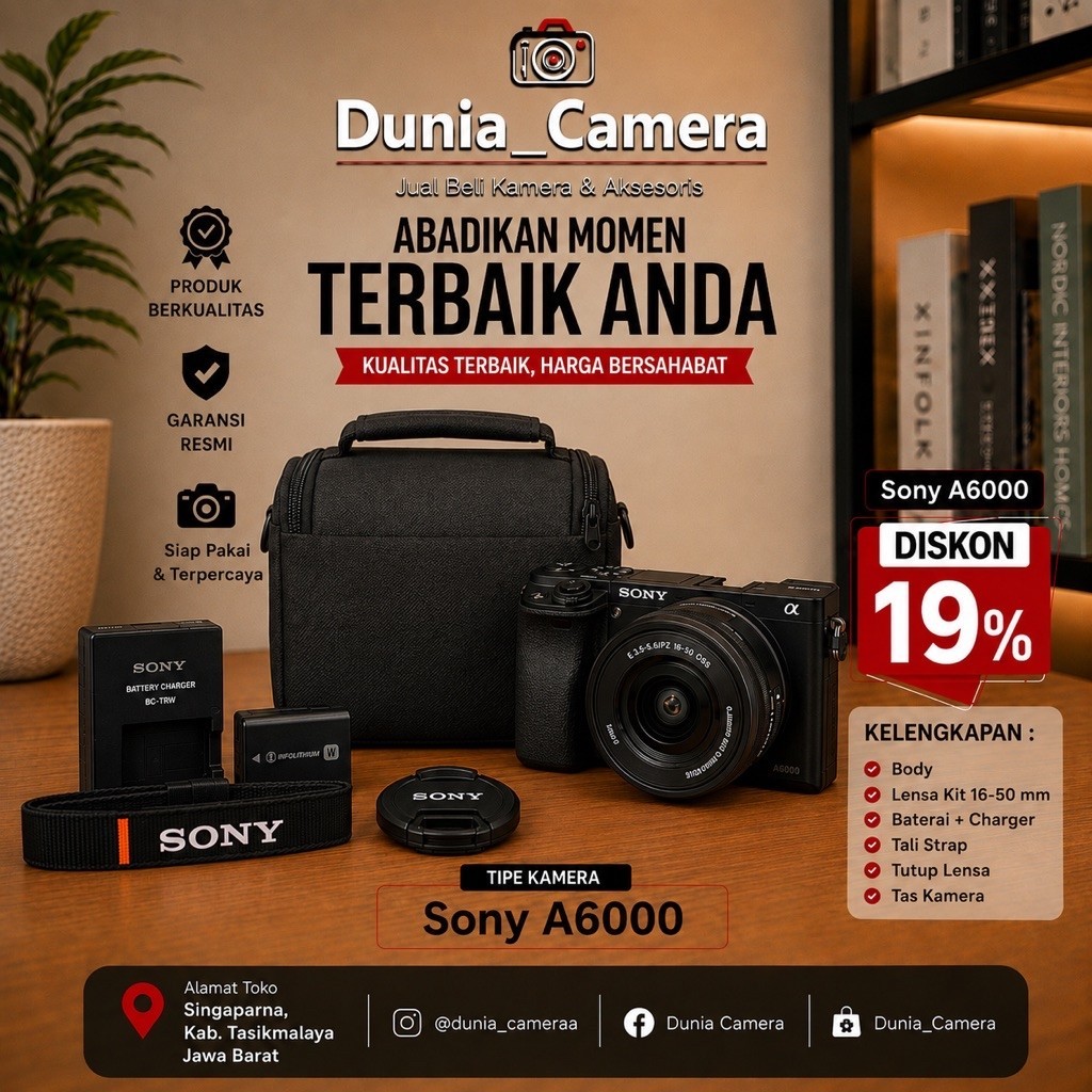 Sony a6000 bekas no vignet mulus