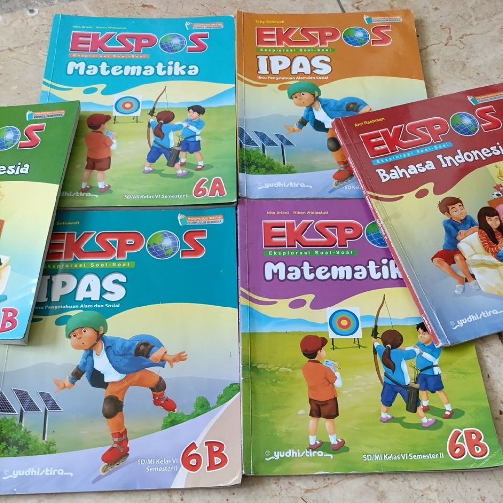 buku seken original _EKSPOS MATEMATIKA 6a,6b IPAS 6a,6b BAHASA INDONESIA 6a,6b/Yudhistira