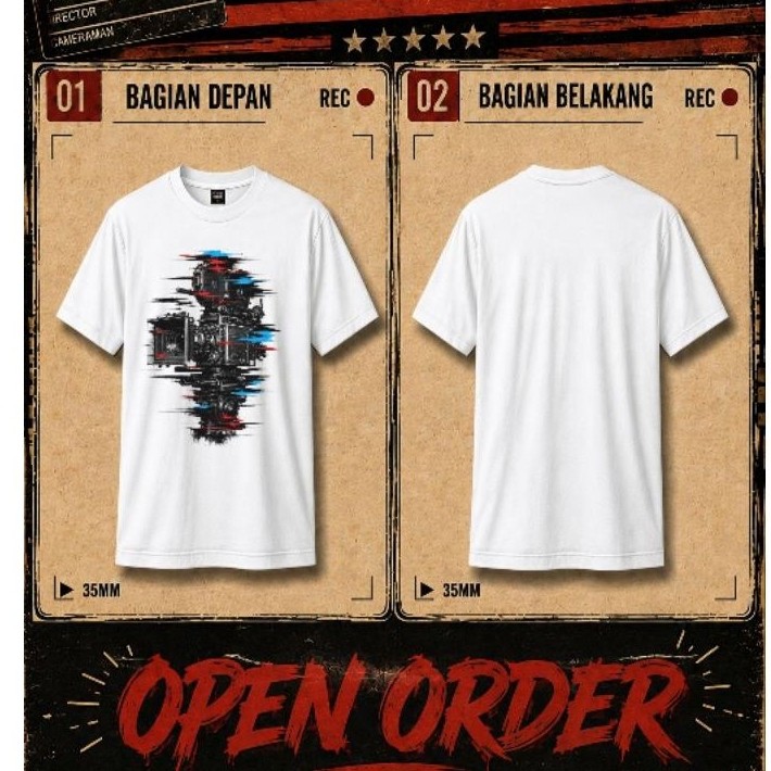 Kaos Film Street Culture T-Shirt Cinema Camera | Kaos Film Crew Production Life