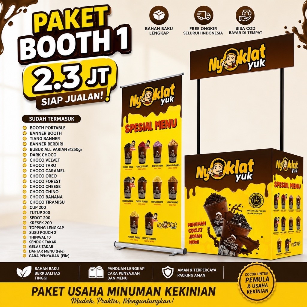 (COD) PAKET USAHA MINUMAN NYOKLAT YUK FRANCHISE MINUMAN TERMURAH