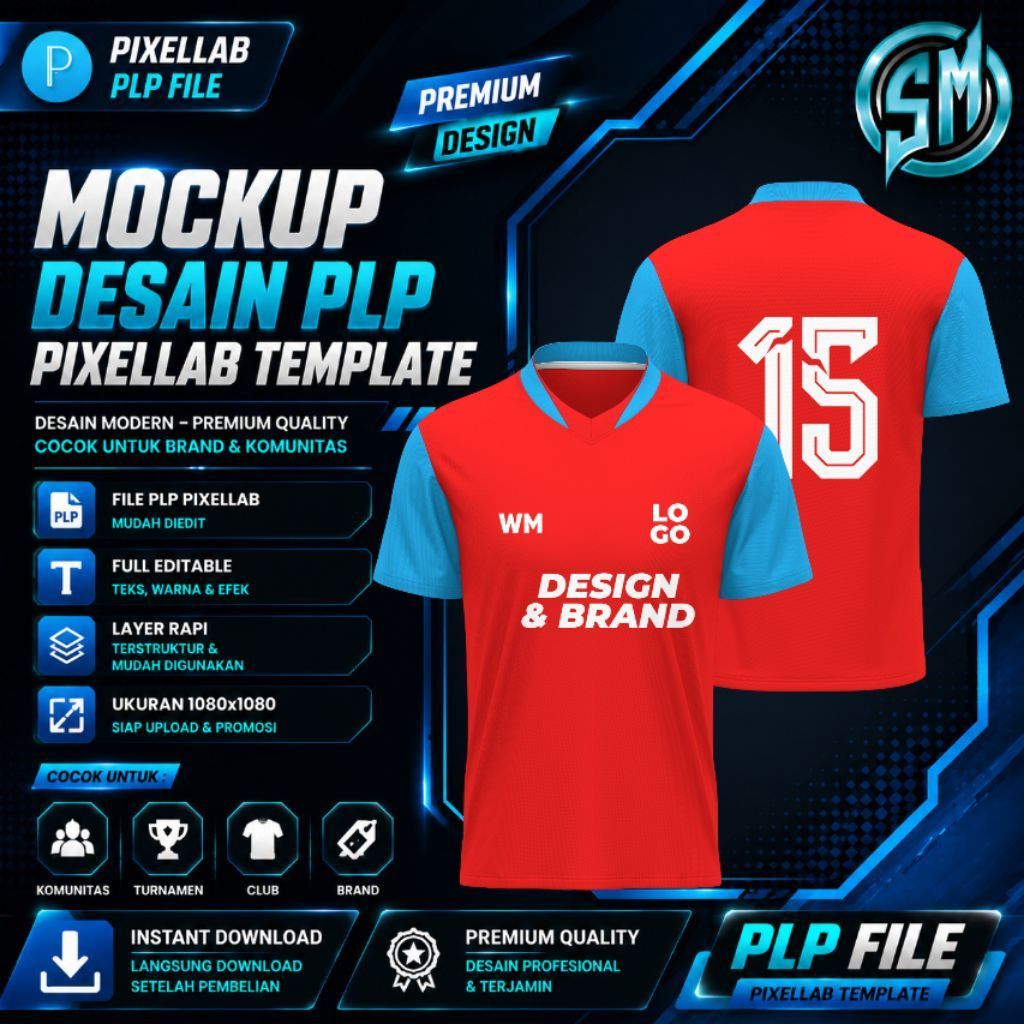 Template Mockup Jersey E-Sport - File Plp Pixellab
