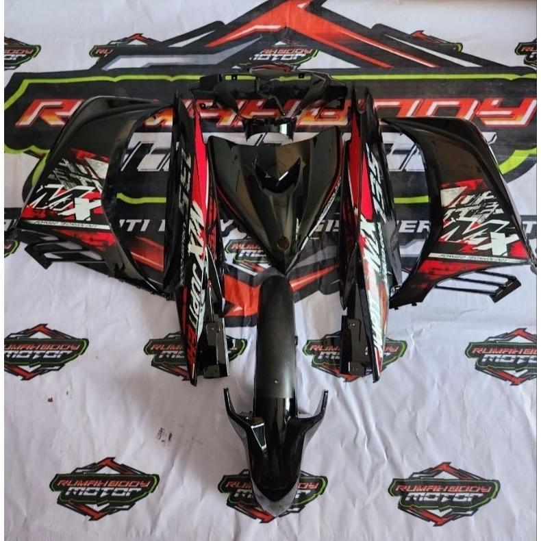 Original Yamaha Mx New 135 Cover Full Body Halus Mx New 135 Hitam Plus Stiker