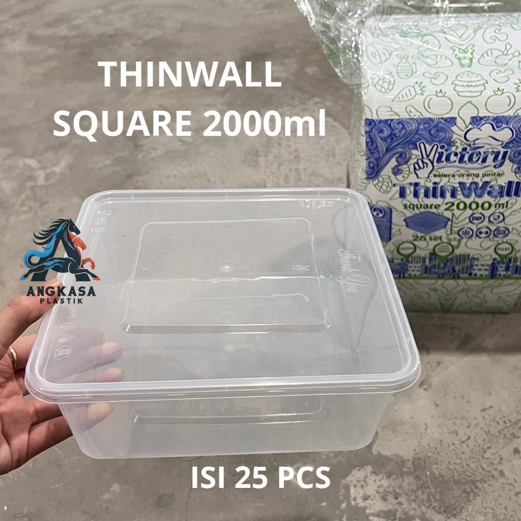 (25 PCS) Thinwall Square 2000ml Victory / Thinwall 2000ml / Kotak 2000ml / THINWALL 2000ml