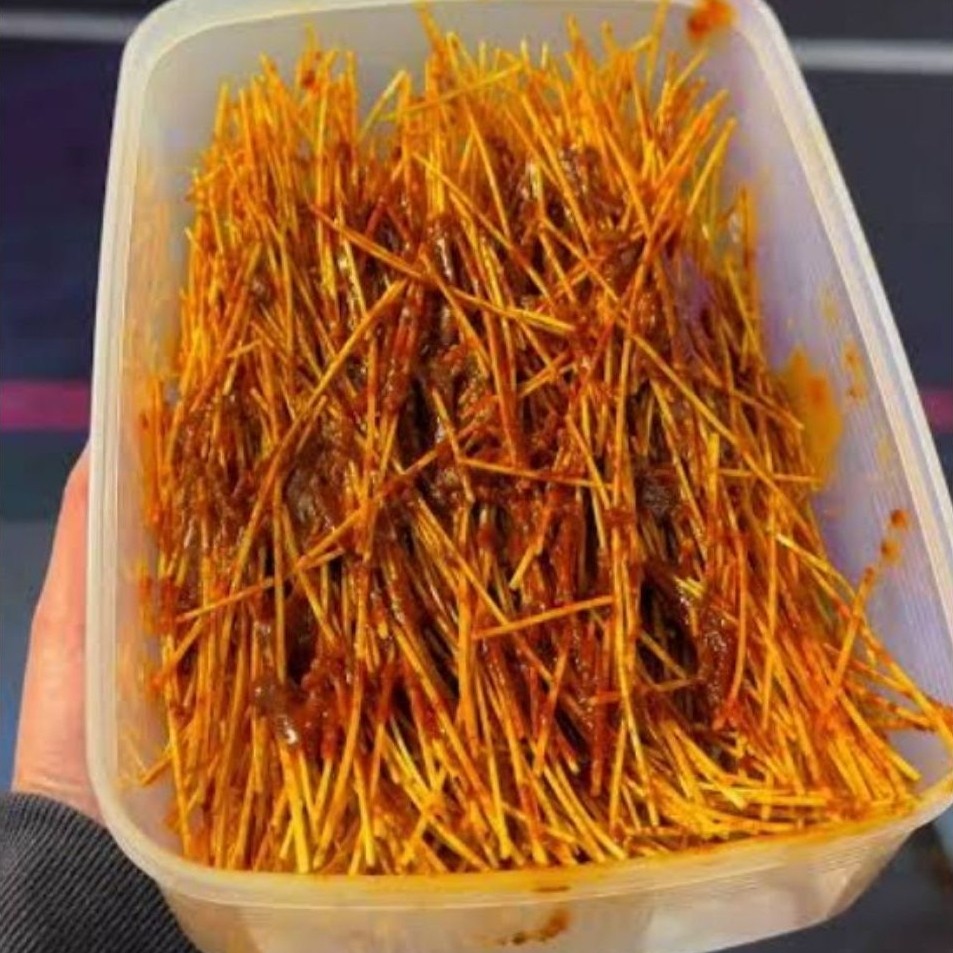 Mie Lidi dan mie gepeng  200gr - Pedas, Renyah, dan Gurih,untuk request rasa pedas atau rasa manis c