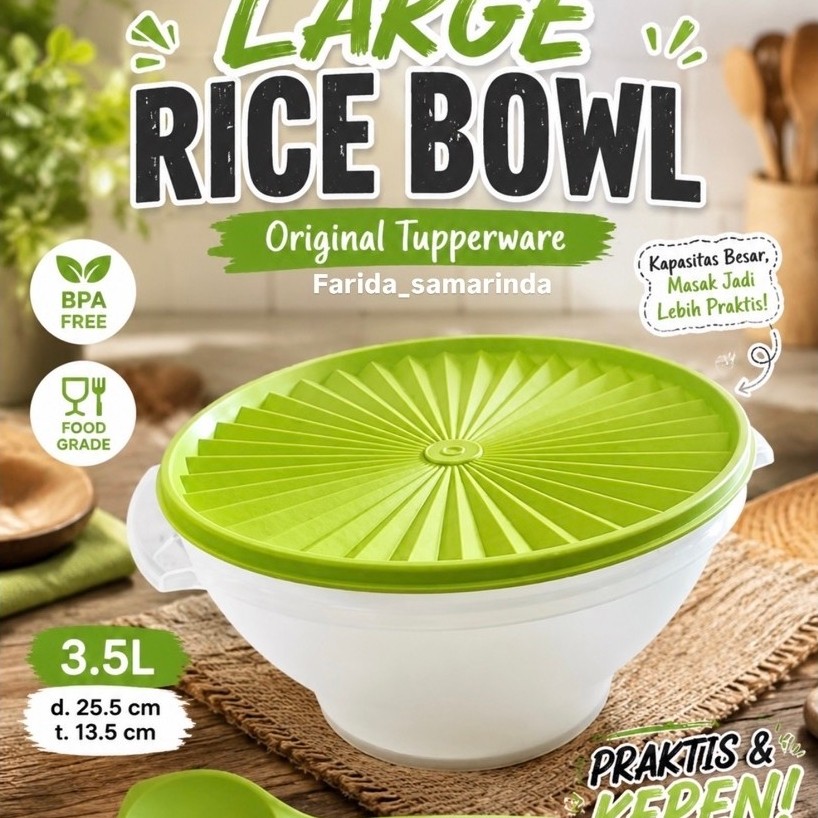 Tempat Nasi Tupperware, Rice Bowl 3.5L Original Tupperware
