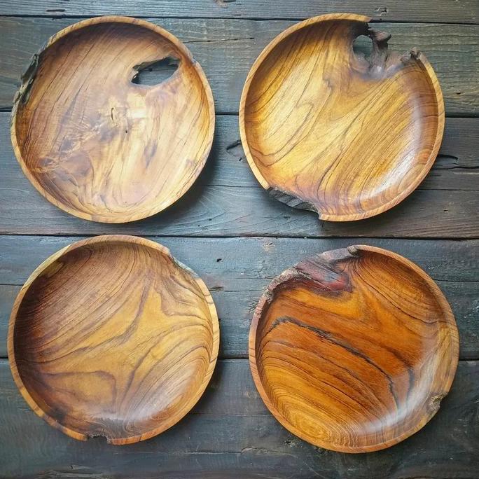 Rustic Wooden Plate/Piring Rustic Kayu Jati