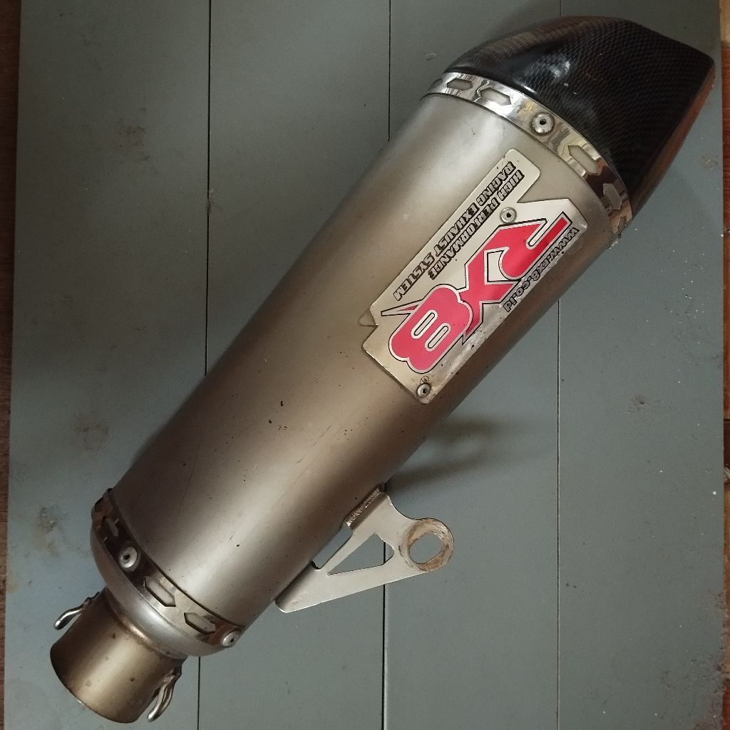 original RX8 trioval carbon long sandblast  silencer only knalpot racing exhaust bukan wrx