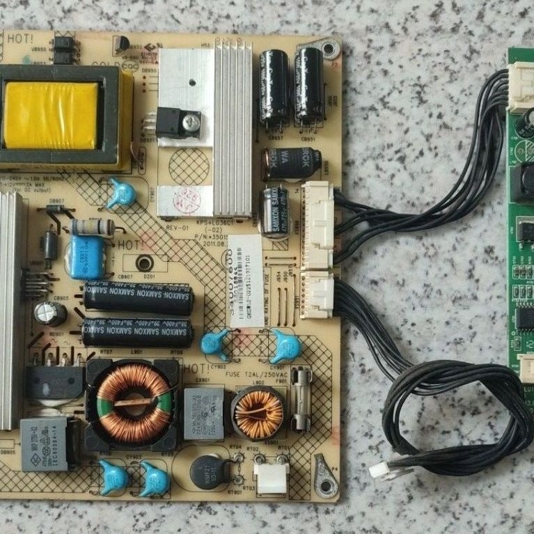 psu + blast tv konka led24qs92 copotan panel pecah