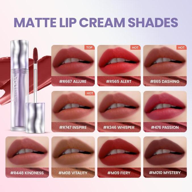 Liplip- You Cloud Paint Matte Lasting Lip Cream | Lip Cream Matte | Lip Matte Bibir Lipstick Lipstik