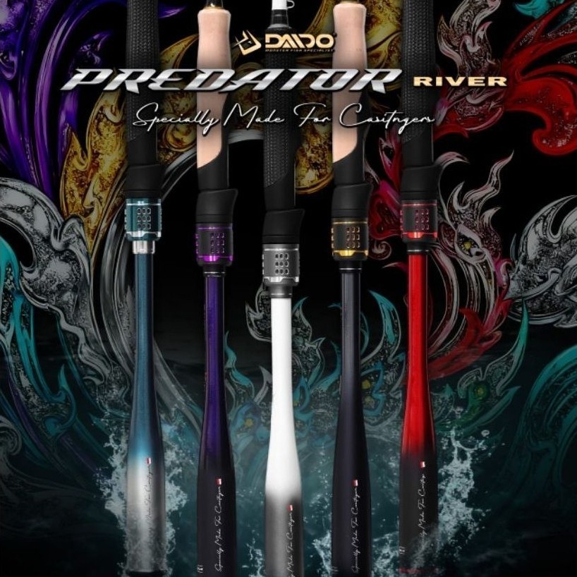 joran pancing daido predator river series 662 198cm spinning ata bc baitcasting hollow carbon blank 