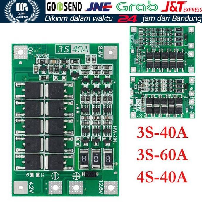 LIVINMART BMS 3S 4S 40A 60A Lithium Battery Balanced Charger Protection 18650