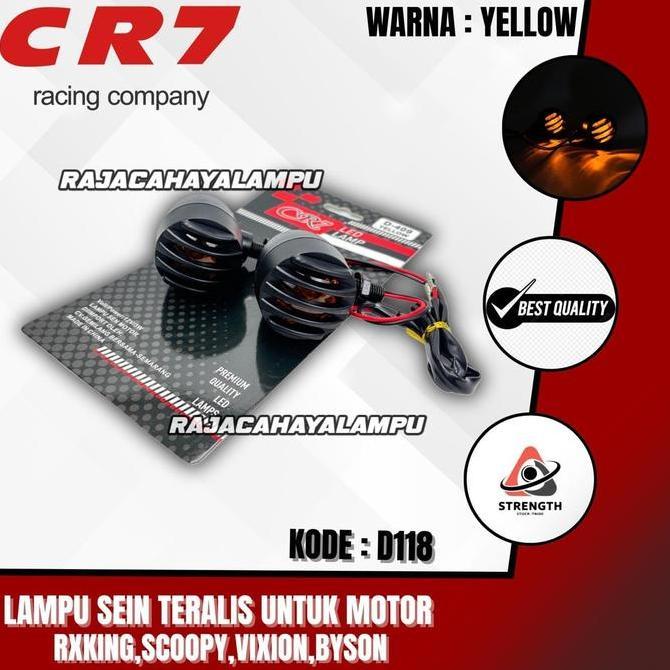 EVAHI Sepasang Lampu Sein Ritting Teralis Warna Kuning D118 CR7 Motor Scoopy Rxking Vixion Byson Nin