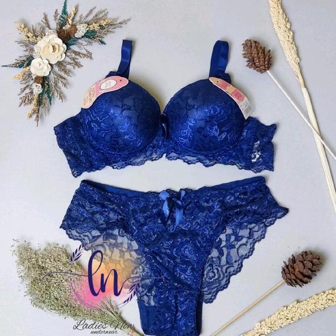 King Store ID - Bra Set Import Pakaian Dalam Wanita Bra + CD Setelan Wanita Renda Motif Bunga Bh Bra