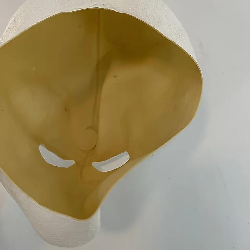 1PC Moon Mask Latex Helmet with White Gloves Full Head Knight Set Halloween Masquerade Cosplay Costu