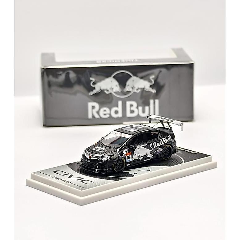 Time Micro Honda Civic FD2 Type R Red Bull #16 Race Edition MOTUL Edition Platinum Black