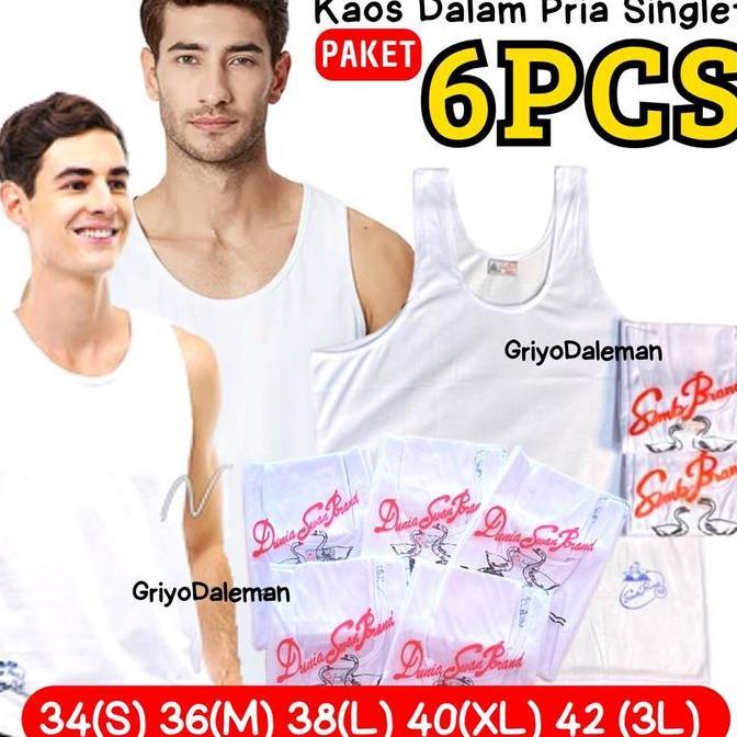 ISI 6 PCS SINGLET SWAN SINGLET SWAN PRIA SINGLET MURAH